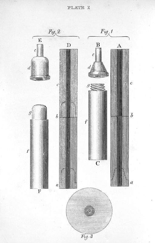 A plain wooden tube stethoscope from 1819, in two pieces