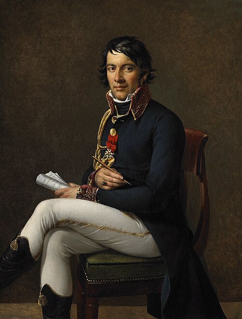 Painted portrait of Dominique-Jean Larrey in a dark coat
